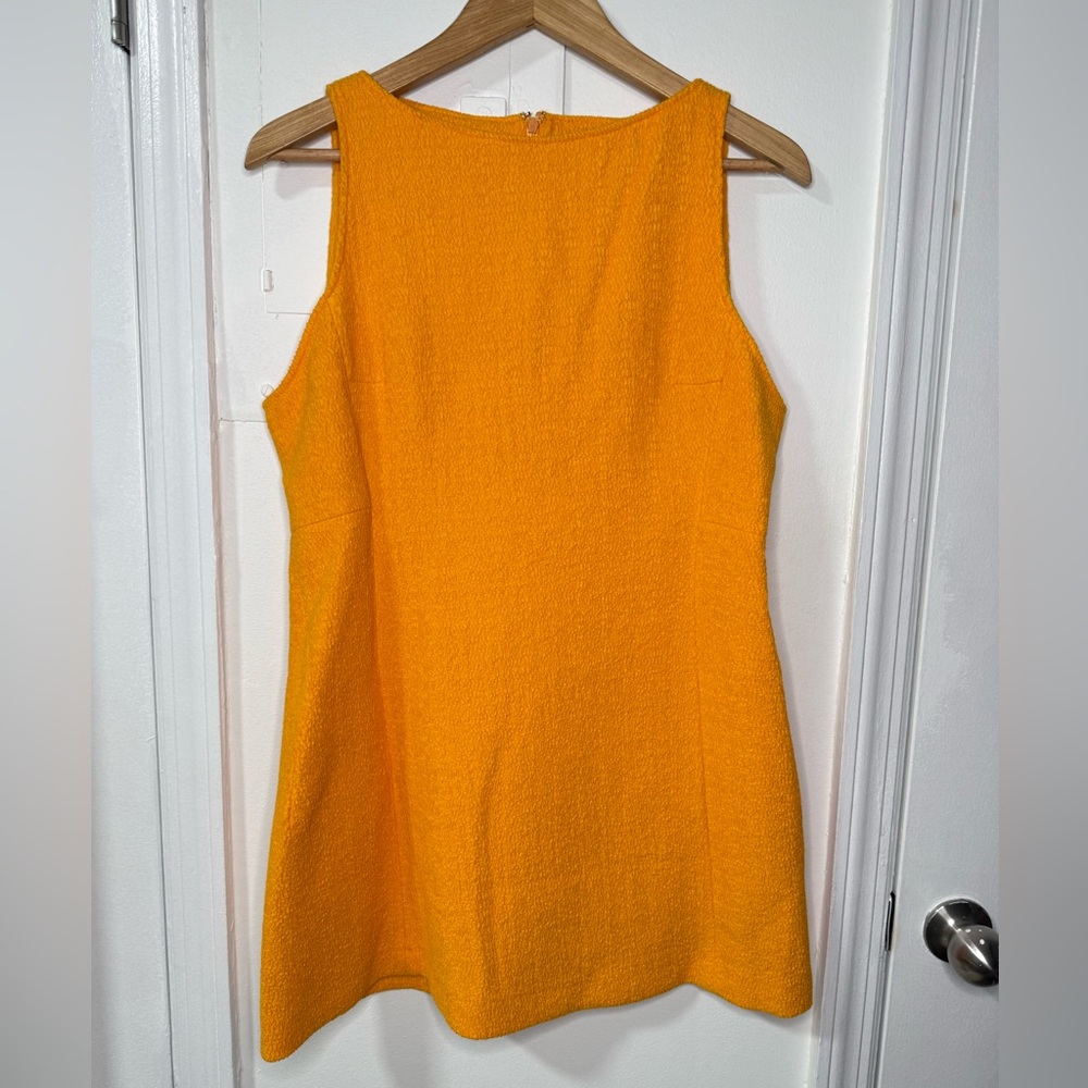 NWT! Zara short marigold shift dress, zip up, with boat neck. Size XL